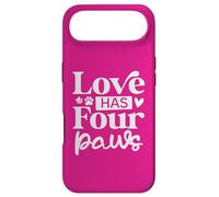 Carcasa para iPhone Air Love Has Four Paws - Diseño tipográfico de Perro y Gato