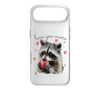 Carcasa para iPhone Air Love You More Raccoon Holding a Heart Womens Cute Valentine
