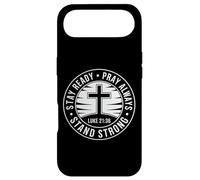 Carcasa para iPhone Air Lucas 21:36 Stay Ready Pray Always Stand Strong, Insignia de Cruz
