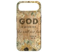 Carcasa para iPhone Air Madera Floral Christian God is Within Her She Will Not Fall