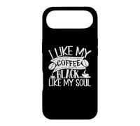 Carcasa para iPhone Air Me Gusta mi café Negro como mi Alma Cita Divertida