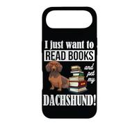 Carcasa para iPhone Air Mens Womens Just Want To Read Books and Pet My Dachshund Dog