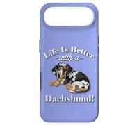 Carcasa para iPhone Air Mens Womens Kids Funny Life Is Better Dapple Dachshund Lover