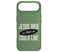 Carcasa para iPhone Air Mensaje de Jesus Died So That We Could Live Christian Faith Message