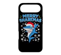 Carcasa para iPhone Air Merry Sharkmas Shark Santa Hat Funny Shark Lover Navidad
