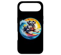 Carcasa para iPhone Air Miniatura Schnauzer Perro Surfing Surfer Propietario Surfboard Rider