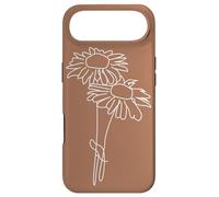 Carcasa para iPhone Air Minimalistic Boho Daisy Flower Line Art Pastel Brown