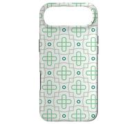 Carcasa para iPhone Air Minty Green Crosses Circles Leaves Petals Geometric Pattern