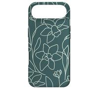 Carcasa para iPhone Air Modern Line Art Poppy Flower Leaves Boho Dark Green