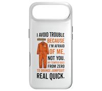 Carcasa para iPhone Air Mono Naranja con Texto en inglés I Avoid Trouble Because I'm Afraid of Me