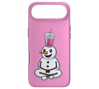 Carcasa para iPhone Air Muñeco de Nieve con té de Burbujas Divertido Boba de Invierno