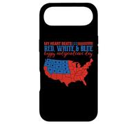 Carcasa para iPhone Air My Heart Beats Red, White & Blue USA Map 4th of July