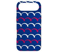 Carcasa para iPhone Air Navy Blue Crimson White Red Arched Semicircle Pattern
