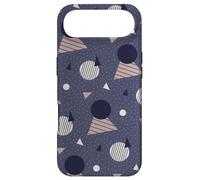 Carcasa para iPhone Air Navy Blue Grey Circle Triangle Dots Stripe Retro Pattern