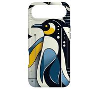 Carcasa para iPhone Air Navy Blue Yellow Geometric Penguin Night Moon Phase Pattern