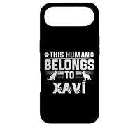 Carcasa para iPhone Air Nombre de Perro Xavi Regalo Personalizado This Human Belongs To a