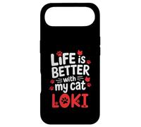 Carcasa para iPhone Air Nombre del Gato Loki La Vida es Mejor con mi Gato Loki