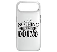 Carcasa para iPhone Air Nothing Easy Is Worth Doing Motivation Cita Grit Mindset