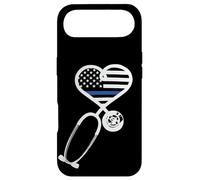 Carcasa para iPhone Air Nurse Police Wife Officer Thin Blue Line Heart Flag Black