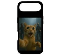 Carcasa para iPhone Air Orange Tabby Cat Selfie Run Away from Zombie for Kids Adult
