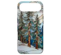 Carcasa para iPhone Air Paisaje De Invierno Pinos Vidrieras Navidad Celestial