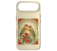 Carcasa para iPhone Air Pájaros cantores y Rosas Rojas Art Nouveau Vintage Ilustración
