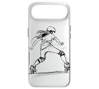 Carcasa para iPhone Air Patinaje Chica Línea Arte Skate Park para Niñas