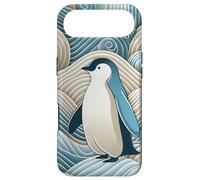 Carcasa para iPhone Air Penguin Cream Blue Abstract Waves Antarctica Winter Pattern