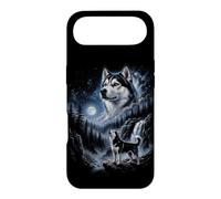 Carcasa para iPhone Air Perro Perrito Retro Husky Siberiano Howling Moon 90s Bootleg Meme