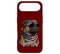 Carcasa para iPhone Air Perro Pug con Bandera Estadounidense 250 años 1776-2026 Bicentenario de EE. UU.