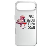 Carcasa para iPhone Air Pink Flamingo Drinking Wine Tasting Sips About to Go Down