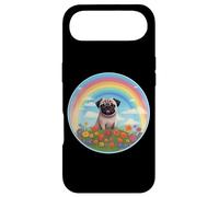 Carcasa para iPhone Air Pintura Conmemorativa de Perro Pug Rainbow Bridge, Linda y Colorida