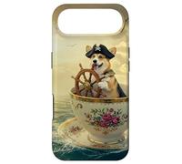 Carcasa para iPhone Air Pirata Corgi navegando una Taza de té Gigante a través de los océanos