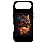 Carcasa para iPhone Air Puma, montañas, Puesta de Sol, león de montaña, Retro, Vintage