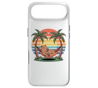 Carcasa para iPhone Air Relaxing Capybara, Sunset, Palm Tree, Summer capy Vacation