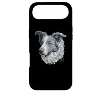 Carcasa para iPhone Air Retrato Floral Azul Merle Border Collie