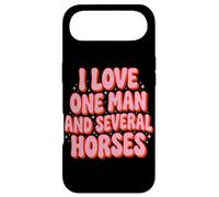 Carcasa para iPhone Air Retro Pink I Love One Man and Varial Horses Equestrian