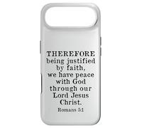 Carcasa para iPhone Air Romanos 5:1 Verso de la Biblia King James KJV, Justificado por la Fe