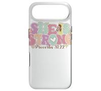 Carcasa para iPhone Air She Is Strong Proverbs 31:22 Gráfico Floral