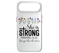 Carcasa para iPhone Air She is Strong Proverbs 31 25 She Is Stronger Than The Storm