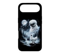 Carcasa para iPhone Air Silkie Chicken Aullando en Moon 90's Retro