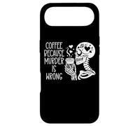 Carcasa para iPhone Air Skeleton Drinking Cup Coffee Because Murder is Wrong Reading