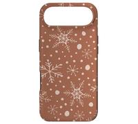 Carcasa para iPhone Air Snowflakes Taupe Pattern Winter Christmas Holidays Snow