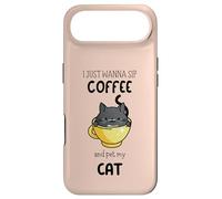 Carcasa para iPhone Air Solo Quiero Beber café y acariciar a mi Gato Divertido Amante de los Gatos