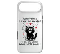 Carcasa para iPhone Air Sometimes I Talk to Myself and We Both Laugh Funny Black Cat