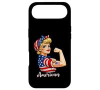 Carcasa para iPhone Air Strong American Girl Woman America Flag USA 4th of July