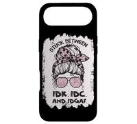 Carcasa para iPhone Air Stuck Between IDK IDC and Idgaf Messy Bun Sunglasses