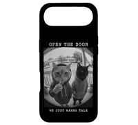Carcasa para iPhone Air Sudadera con Capucha Open The Door Peephole We Just Wanna Talk Cats