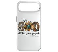 Carcasa para iPhone Air Sunflower with God All Things Are Possible For Christian