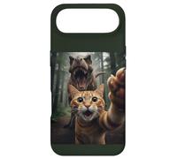 Carcasa para iPhone Air Tabby Cat Selfie Escape from Dinosaur Funny for Teens Adults